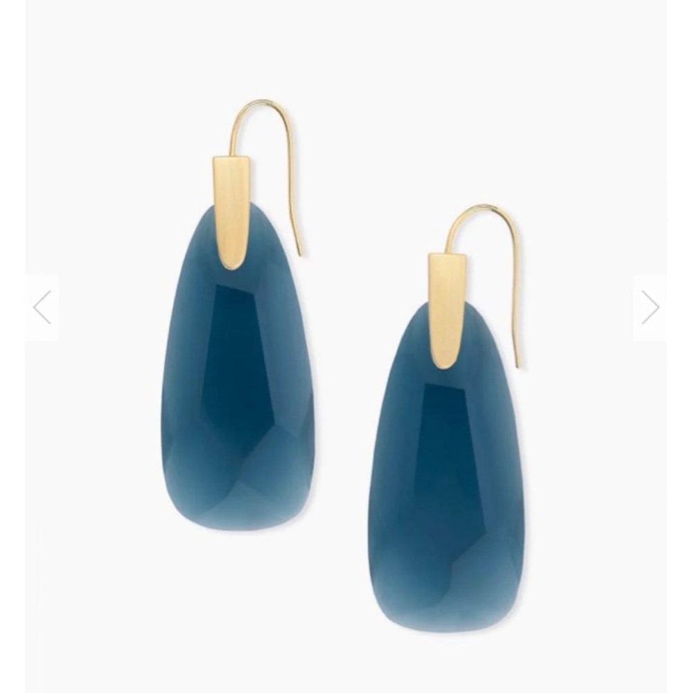 kendra scott maize drop earrings in dark teal